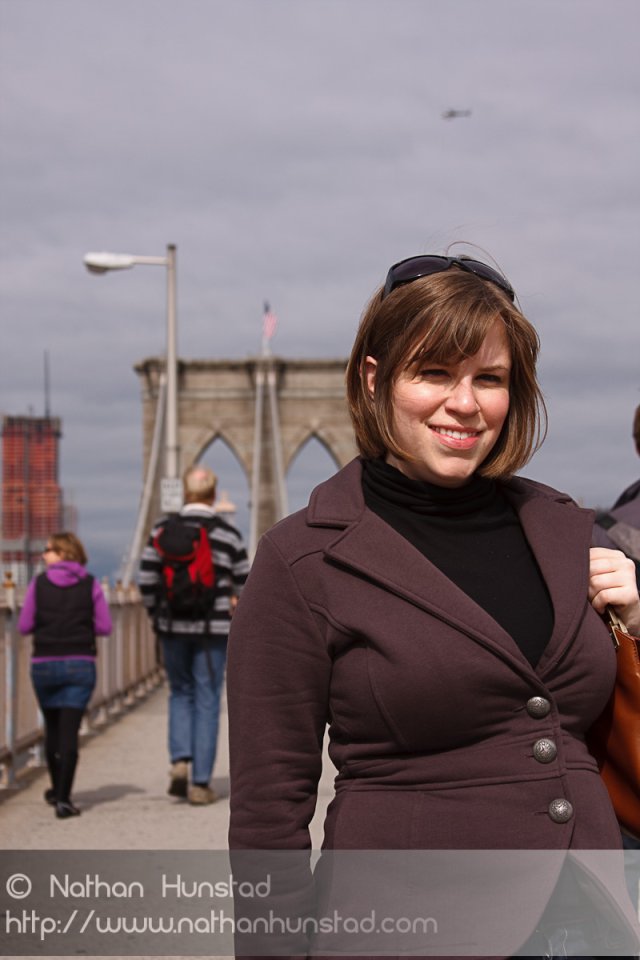 Julia Miller on the Brooklyn Bridge
